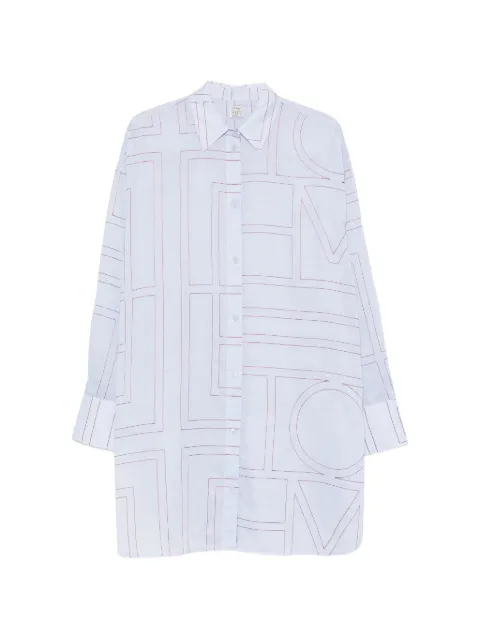 TOTEME embroidered oversized shirt Blue 263WRD0254FB0239