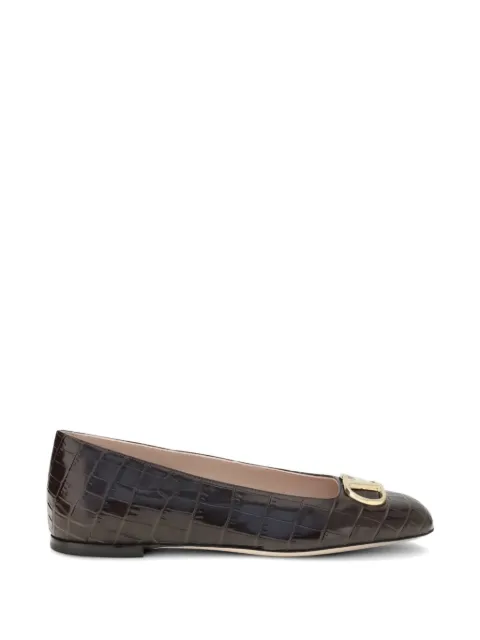Valentino Garavani VLogo Signature croc-effect ballet flats Brown WS0PI8LUR