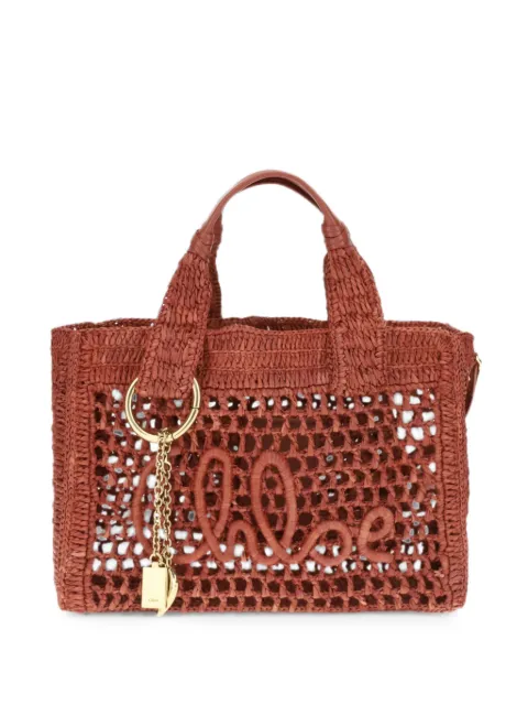 Chloé small Summer Banana east-west tote bag Brown CH26AS908P08