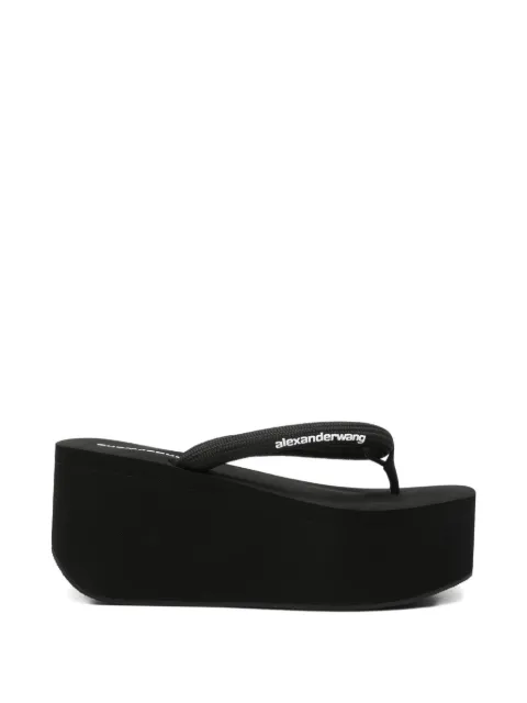 Alexander Wang logo-print platform sandals Black 30326S024