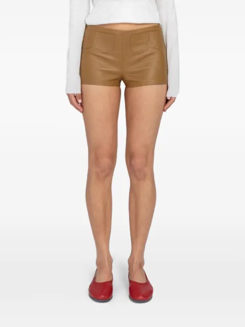 Paloma Wool Suau leather mini shorts Neutrals WX6502