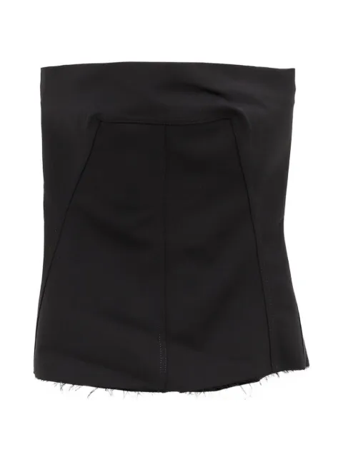 Rick Owens frayed-edge strapless top Black RP02F5127WST