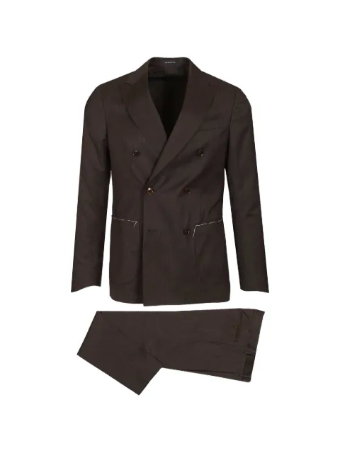 Al Duca D’Aosta 1902 double-breasted herringbone suit Brown F781