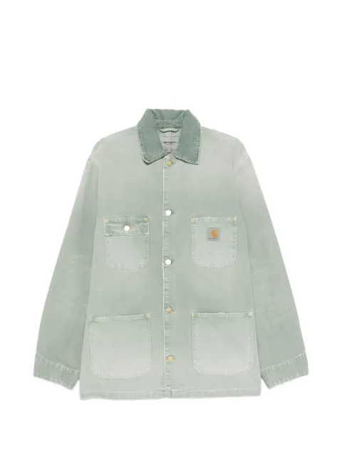 Carhartt WIP corduroy-collar logo-patch jacket Green I035281