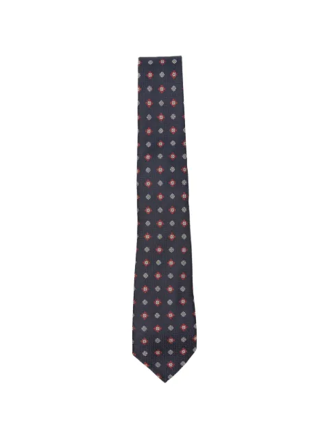 Canali geometric-pattern pointed-tip tie Blue HJ0470918