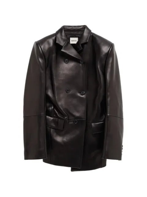 KHAITE double-breasted leather blazer Black 62481012L1012
