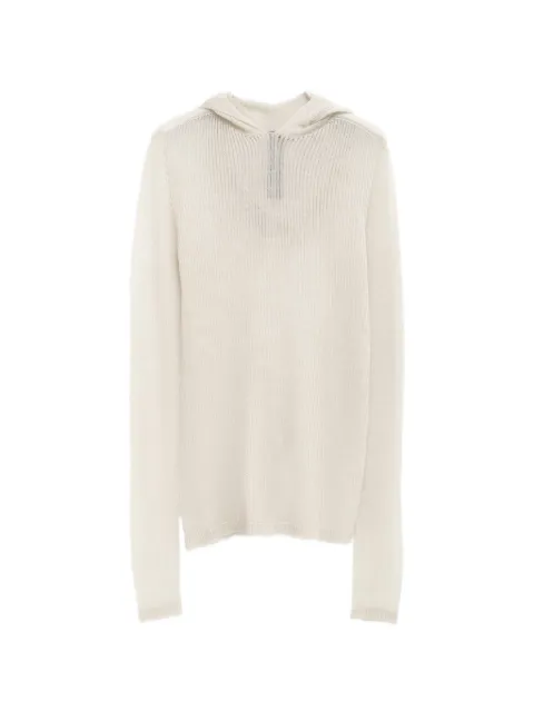 Rick Owens ribbed hoodie Neutrals RP02F5680RIBWSL