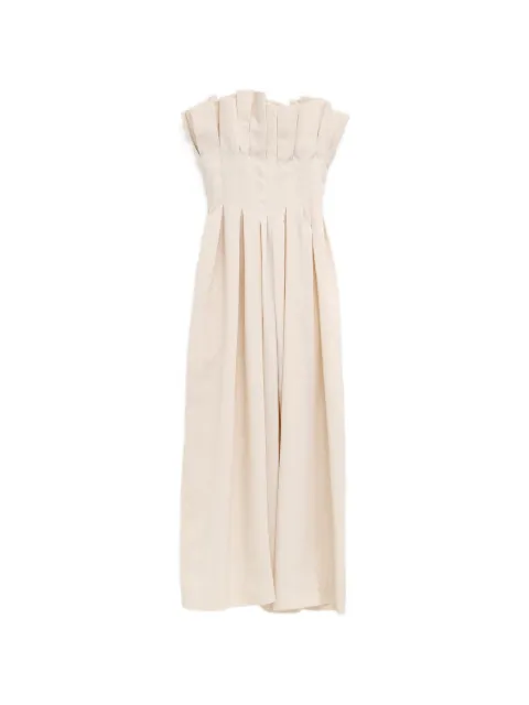 KHAITE pleated strapless midi dress Neutrals 5637232W232