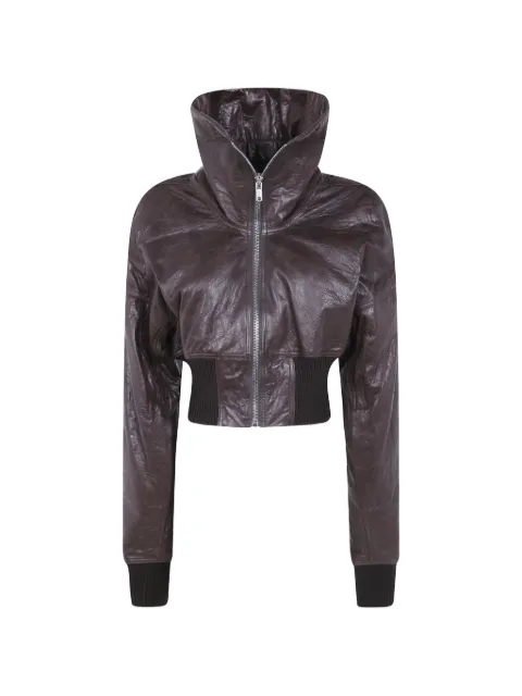 Rick Owens Dracuflight cropped leather jacket Brown RP02F5714LBE