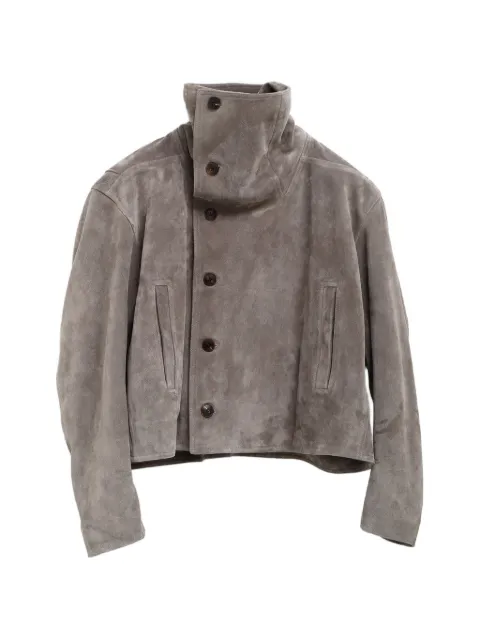 Rick Owens high-neck buttoned jacket Grey RP02F5709LCS
