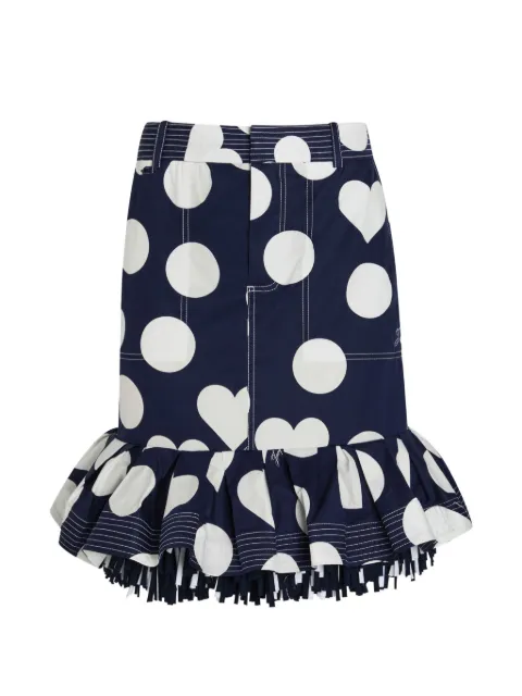 Jacquemus Cabana heart-print ruffled midi skirt Blue SKW00678AW008