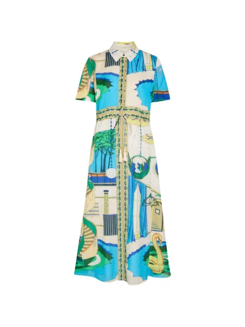 Tory Burch silk cotton voile shirtdress Neutrals 171136