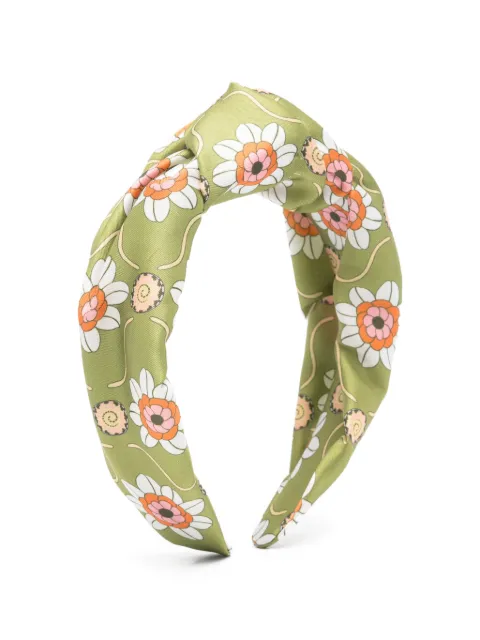 La DoubleJ floral-print headband Green HEB0015FOD001AMB08
