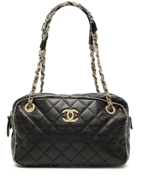 CHANEL Pre-Owned 2010-2011 CC Quilted Lambskin Tweedy Bowler Bag shoulder bag Black GURMZE1V5C56LS4U