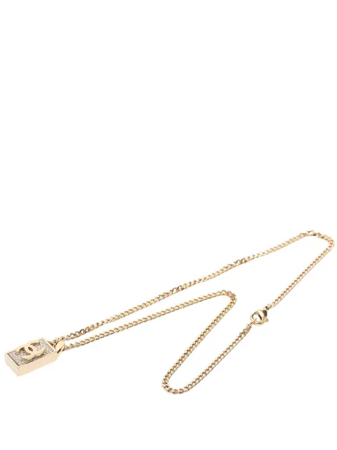 CHANEL Pre-Owned 2021 CC Gold Plated Strass Necklace Pendant costume necklace Gold NJRK213PFAN1UC11