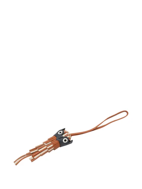 Hermès Pre-Owned 2025 Milo Lambskin and Swift Chouette Owl Bag Charm key chain Brown 3QAKI8RS8C1KLBRS