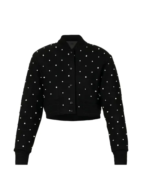 Givenchy pearl-embellished satin bomber jacket Black BW00P6G1VR