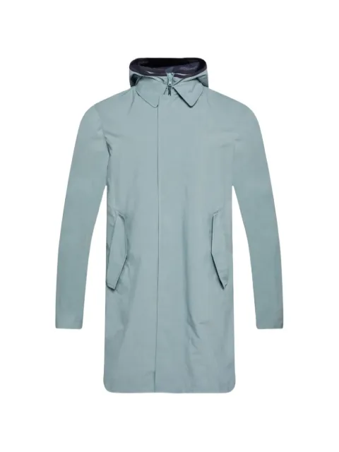 Herno hooded concealed-fastening coat Blue IM000291U19339