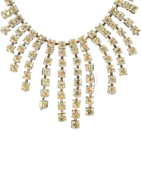 Madison rhinestone-embellished fringe necklace Silver MBH254