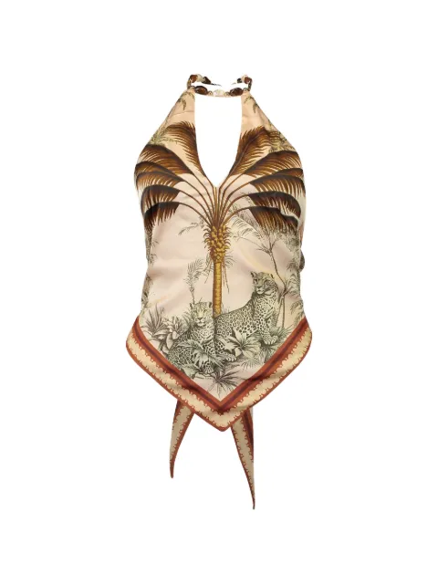 Retrofete Zaphira palm-print blouse Neutrals RSS261254611