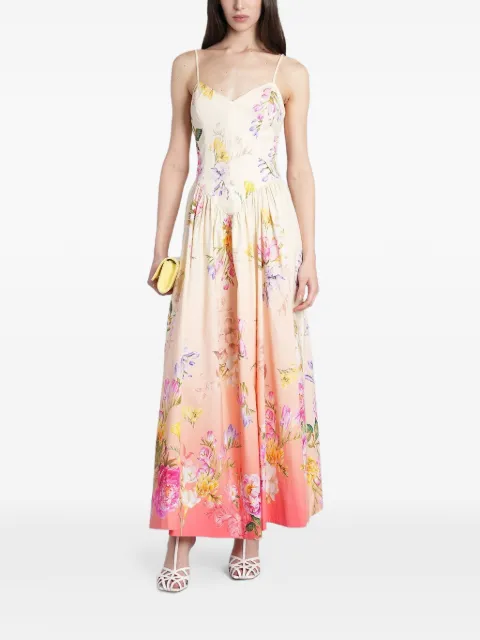 Hemant And Nandita floral-print flared maxi dress Neutrals HNAVYA6039