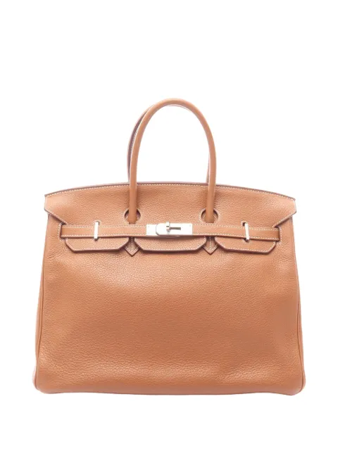 Hermès Pre-Owned 2008 Taurillon Clemence Birkin Retourne 35 handbag Brown 3UOREEC9YIG0BUWF