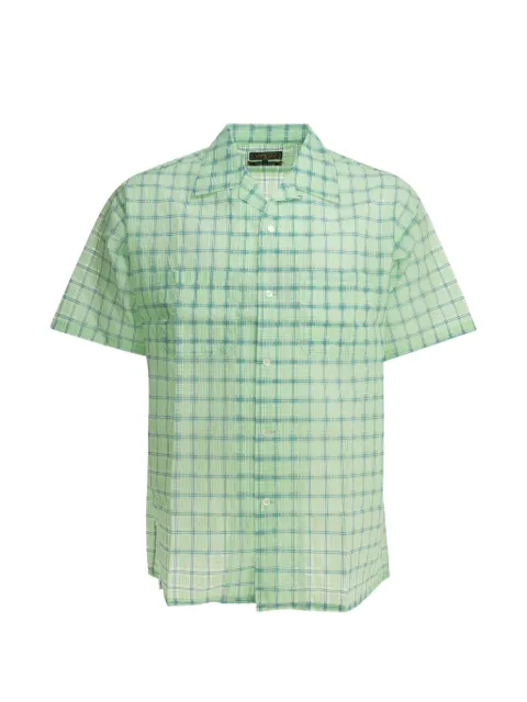 BEAMS PLUS check-print seersucker shirt Green 3801027813960