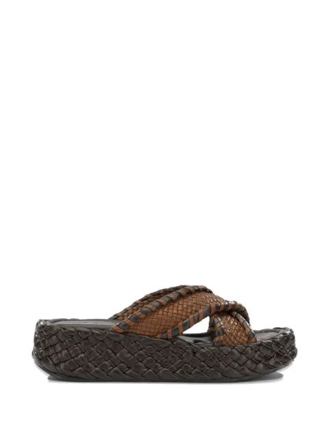 Toni Pons woven crossover-strap slides Brown 12023T00CAFE