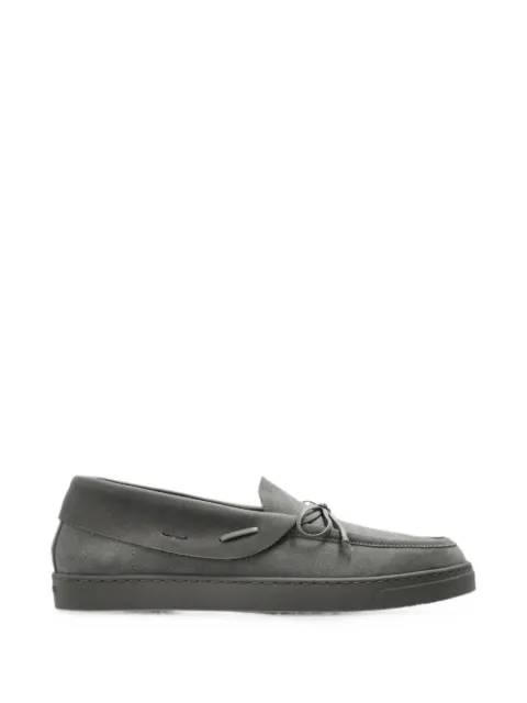 Giorgio Armani bow-detail suede loafers Grey GM004384AF29869