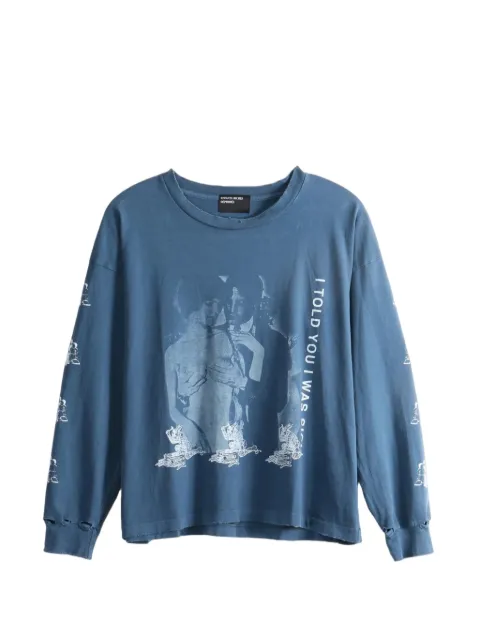 Enfants Riches Déprimés graphic-print distressed long-sleeve T-shirt Blue 010952