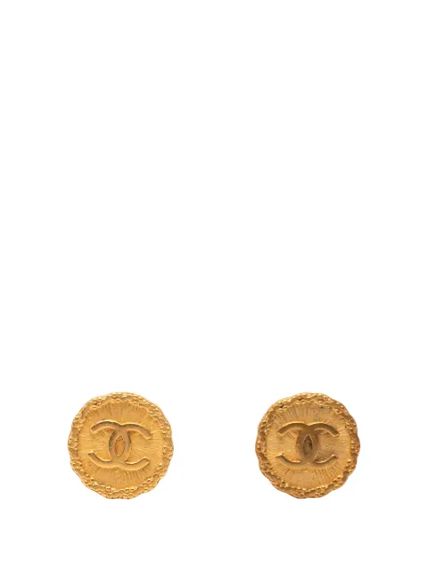 CHANEL Pre-Owned 1993 CC Gold Plated Round Clip On Earrings costume earrings Gold WO6DFOXB1CQIR6E2