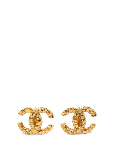 CHANEL Pre-Owned 2003 CC Gold Plated Lava Clip On Earrings costume earrings Gold RU3UNPDGVJUIJKHB