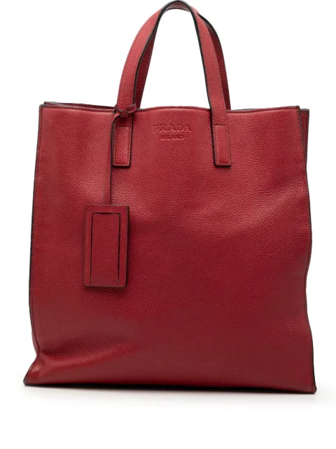 Prada Pre-Owned 2000-2013 Vitello Daino Convertible Shopper Tote satchel Red FE6VY395UT9HAYIT