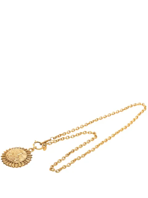 CHANEL Pre-Owned 1970-1980 Gold Plated Medallion Coat of Arms Sunburst Pendant Necklace costume necklace Gold 7JD7L2GELKJUOMTZ