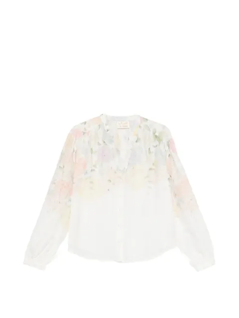 MC2 Saint Barth Liona floral-print long-sleeve blouse White LIO001