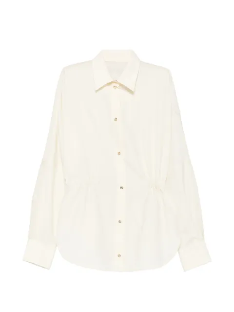 Moncler logo-patch long-sleeve shirt Neutrals L20932F00018598XP