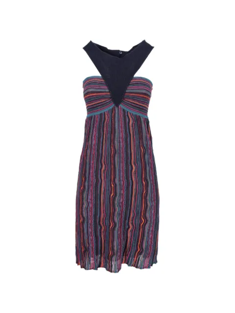 M Missoni Vintage striped halterneck dress Blue CVB231411