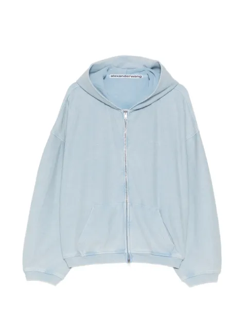 Alexander Wang crystal-embellished zip-up hoodie Blue UCC3262304