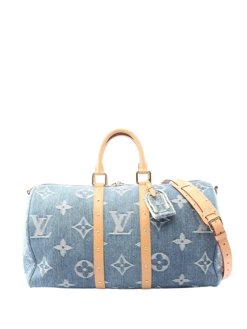 Louis Vuitton Pre-Owned 2010-2026 Monogram Denim Studded Keepall Bandouliere 45 travel bag Blue 1J4JLG2QS24B7UYL