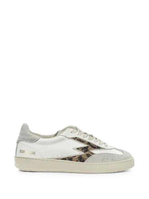 MOA CONCEPT leopard-print panelled leather sneakers White CL281WHITETOBACCOLEOPARD
