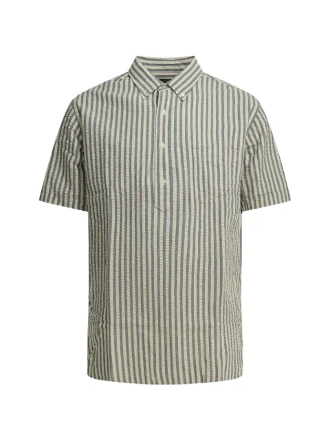 BEAMS PLUS striped seersucker polo shirt Neutrals 3801003713990