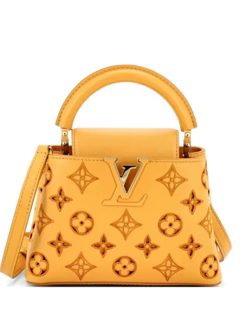 Louis Vuitton Pre-Owned Capucines Bag Monogram Cutout Broderie Leather Mini shoulder bag Orange XBAI7HMJGU5EUGRD