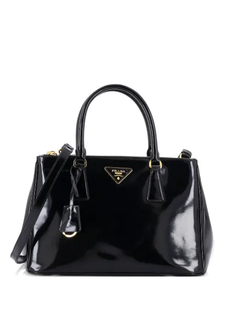 Prada Pre-Owned Double Zip Lux Tote Spazzolato Leather Small satchel Black L59YCC76BFVPYC89