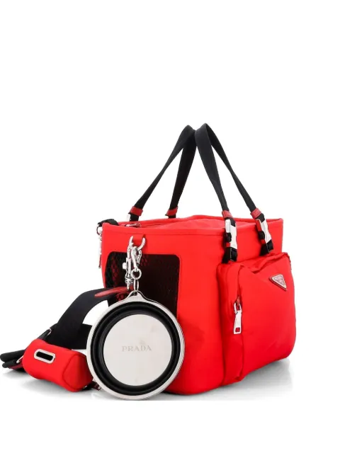 Prada Pre-Owned Convertible Pet Carrier Re-Nylon with Mesh satchel Red FEQDON0ZQRTOHE0F