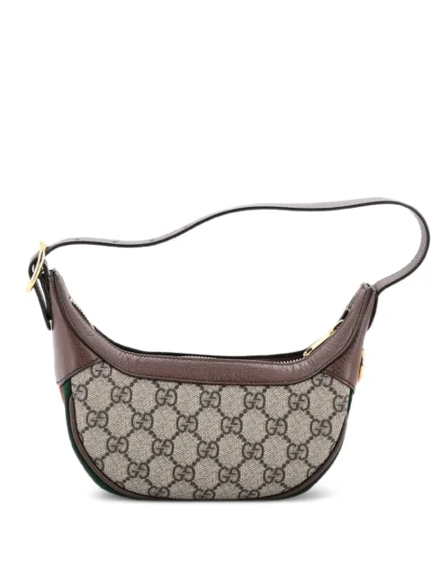 Gucci Pre-Owned Ophidia Half Moon Bag GG Coated Canvas Mini hobo bag Brown HESEY8ZTRTBF6Q6Z