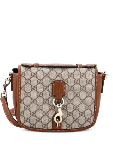 Gucci Pre-Owned GG Emblem Flap GG Coated Canvas Mini crossbody bag Brown YZWWYL9XKE7Q7PG5