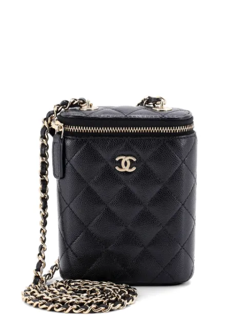 CHANEL Pre-Owned Vertical Classic Vanity Case with Chain Quilted Caviar Small shoulder bag Black S0BE6P1G15NIJB5O