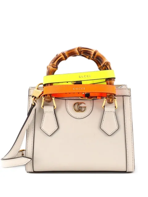 Gucci Pre-Owned Diana NM Bamboo Handle Tote Leather Mini crossbody bag Neutrals 7XIEW11A4IKYBBYE