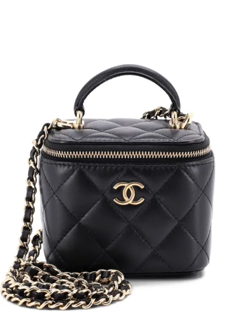 CHANEL Pre-Owned Classic Top Handle Vanity Case with Chain Quilted Lambskin Mini crossbody bag Black 0NH7RETWFK99MVQK