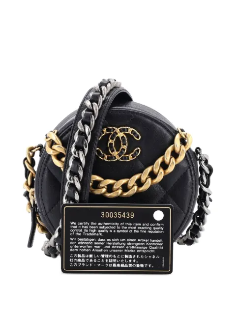 CHANEL Pre-Owned 19 Round with Chain Quilted Leather clutch bag Black DHXGLOS3CLJCJLNU
